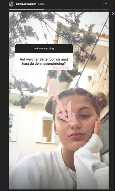  Emma Schweiger stellt sich den Fragen ihrer Fans. 