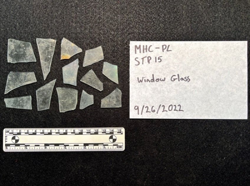 Figure 8. Window glass sherds, likely from the Roses’ greenhouses.