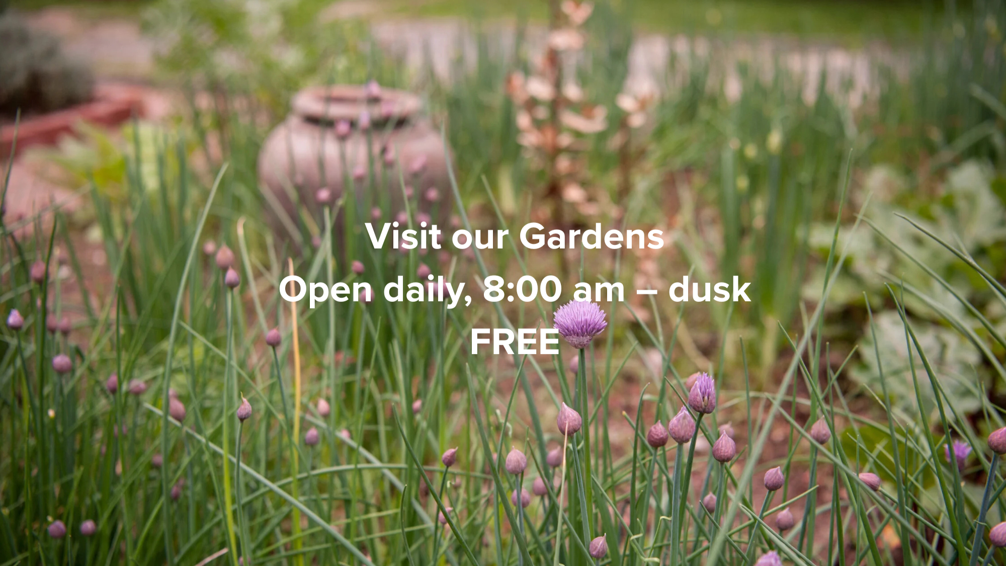 Visit our Gardens Open daily, 800 am – dusk FREE.png