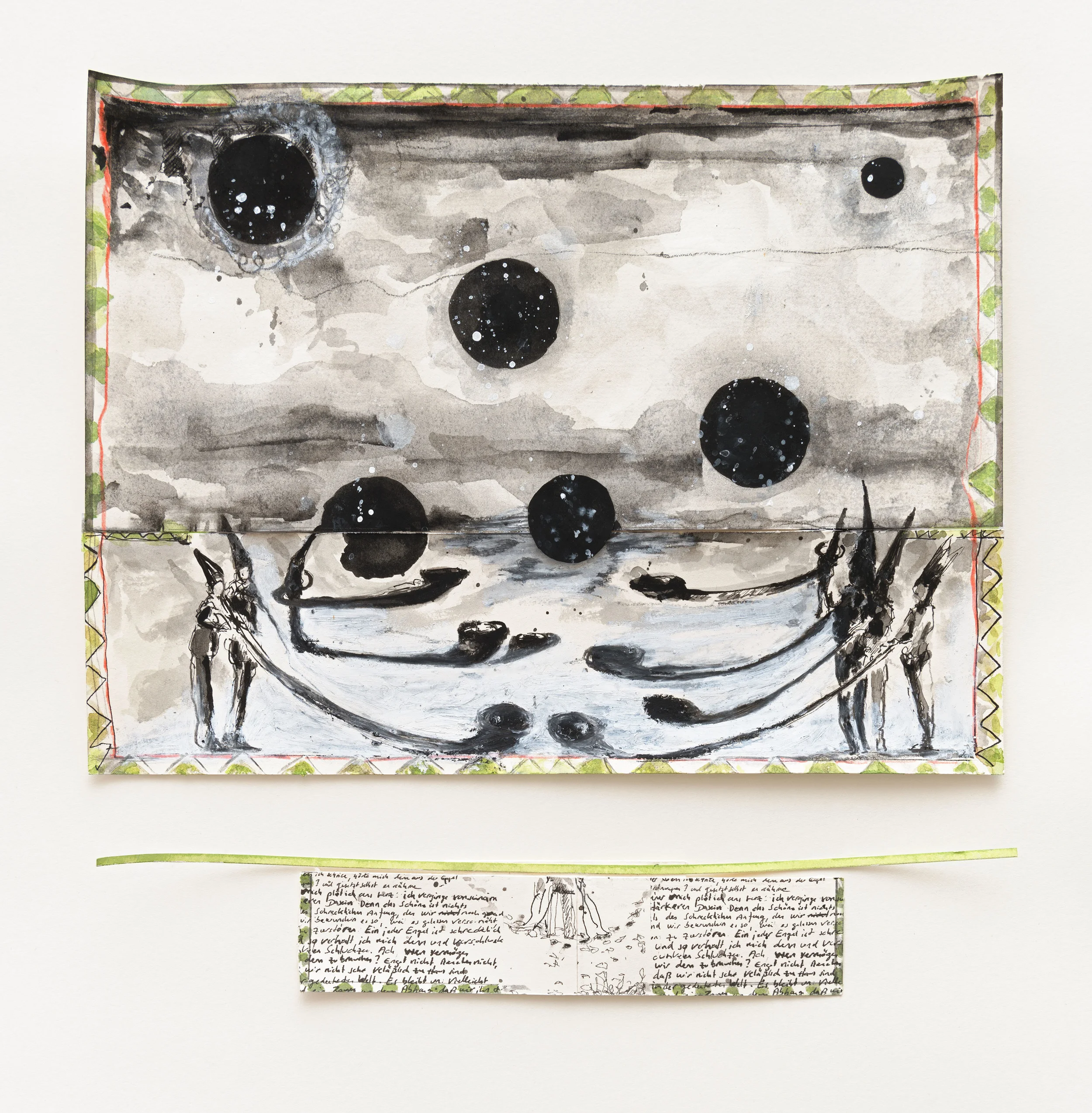 Valérie Favre, "Pour Cioran", encre de chine, aquarelle, crayons de couleurs, gouache, pastel gras, 29,5 x 29,5 cm, 2015/2016