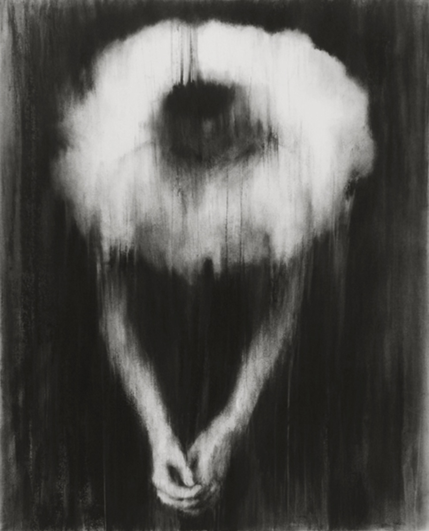 Guy Oberson, "Parole coagulée", pierre noire sur papier, 108 x 88 cm, 2015