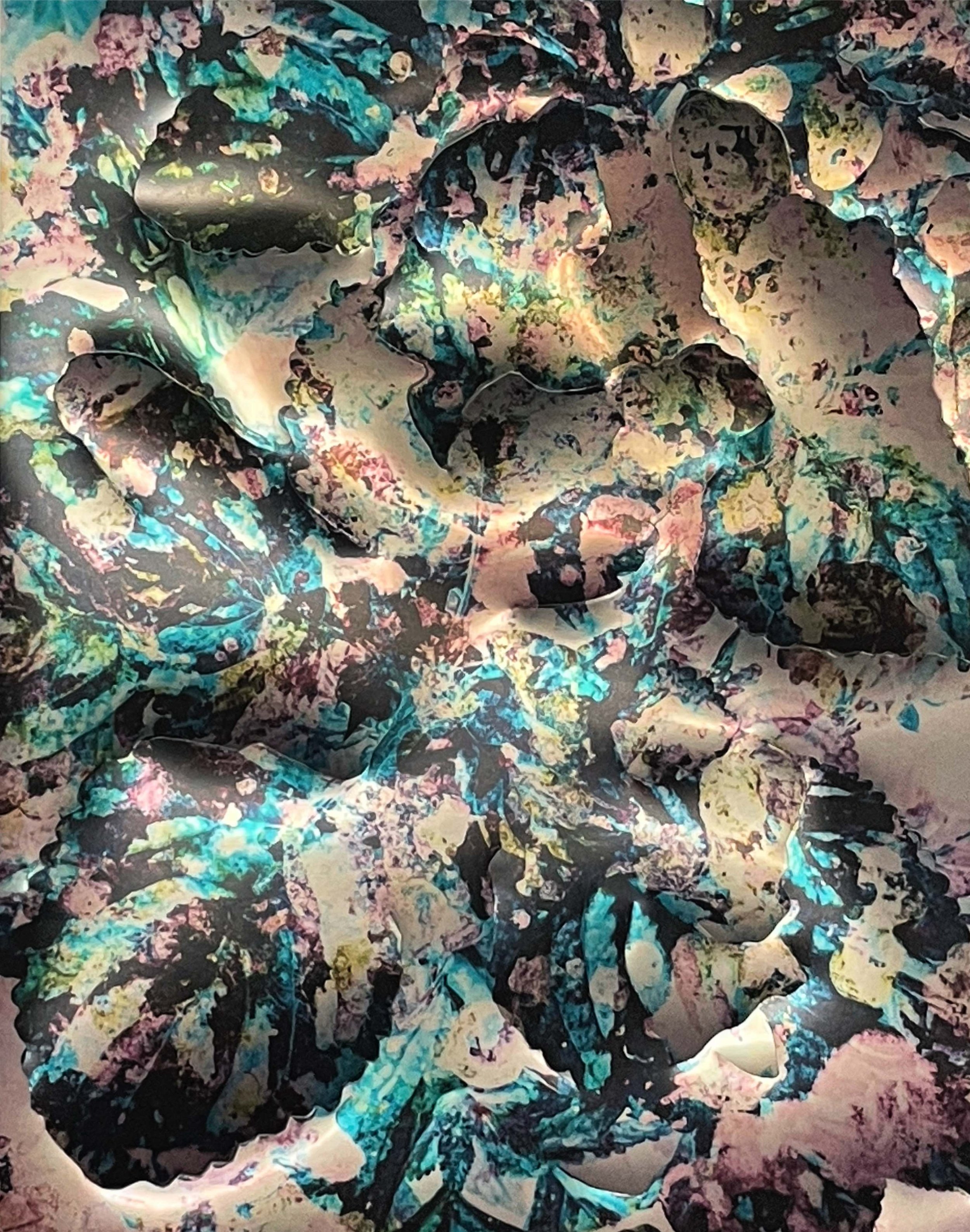 Maya Rochat, «POETRY OF THE EARTH - Space for Plants», impression à jet d’encre sur papier argenté, avec découpes faites à la main, 40 x 60 cm, 2023, Pièce unique © Maya Rochat
