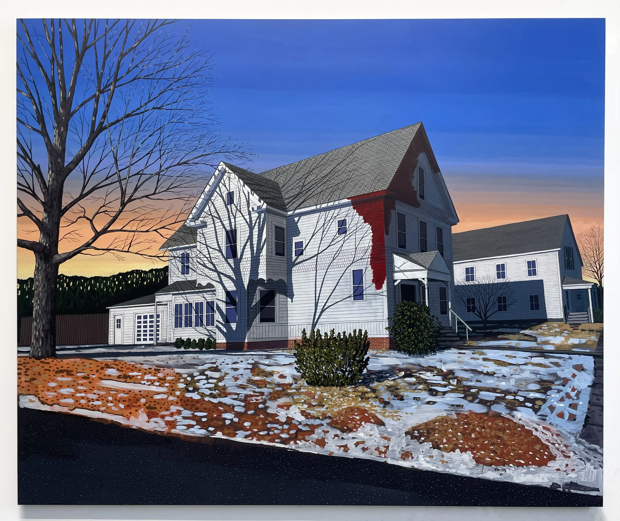 Henry Glavin, «Patches», 2025, Acrylique sur bois, 152,5 x 183 x 3,8 cm