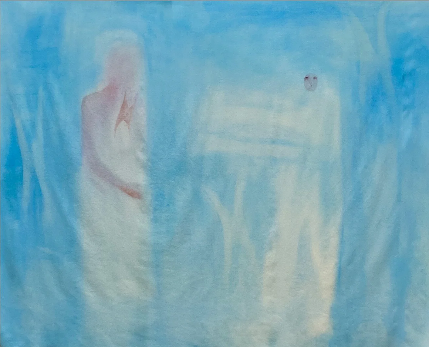 Eva Ayache-Vanderhorst, «temps», 2025, Huile, pigments, acrylique sur lin, monté sur une structure en métal, 191 x 230 cm 