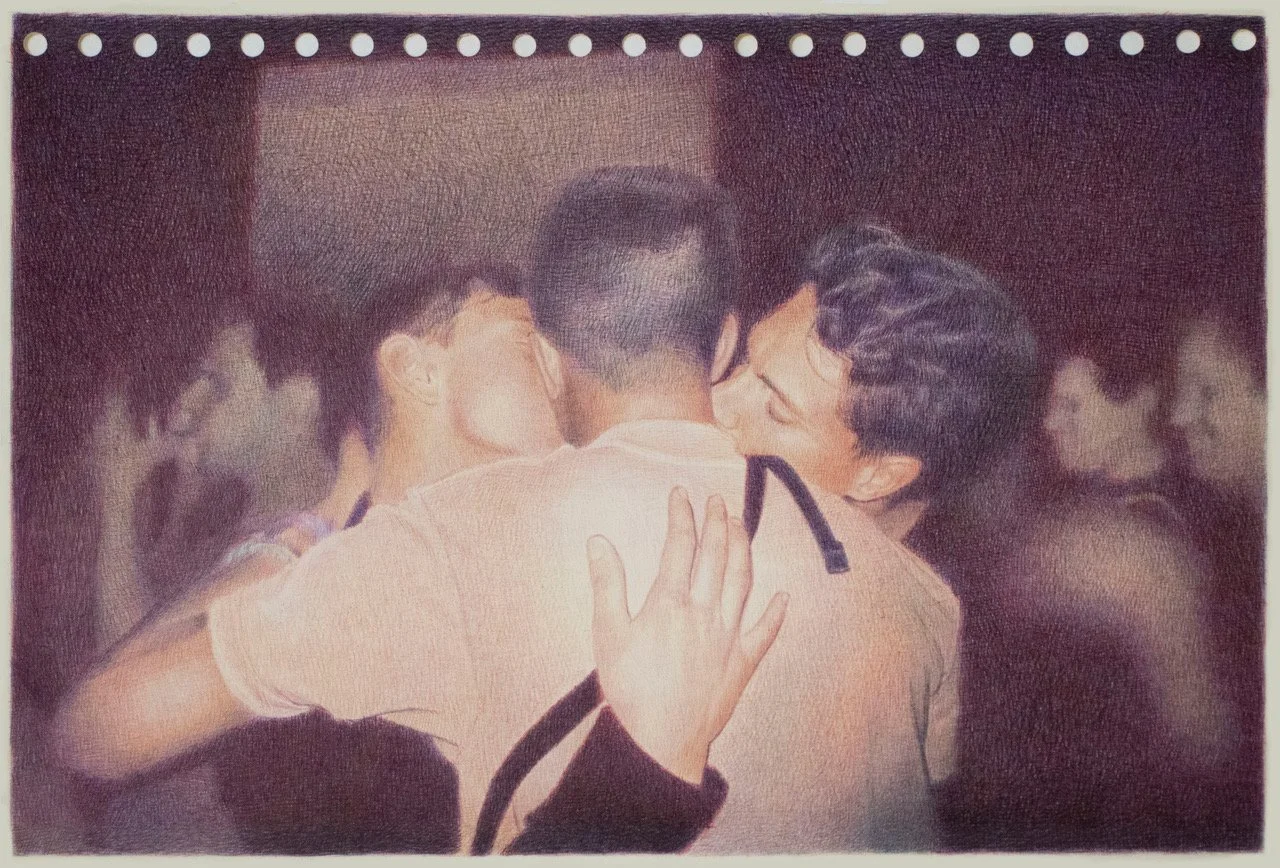 Robin Wen, «Entremêler», 2026, Stylo à bille sur papier encadré verre musée, 21 x 30 cm