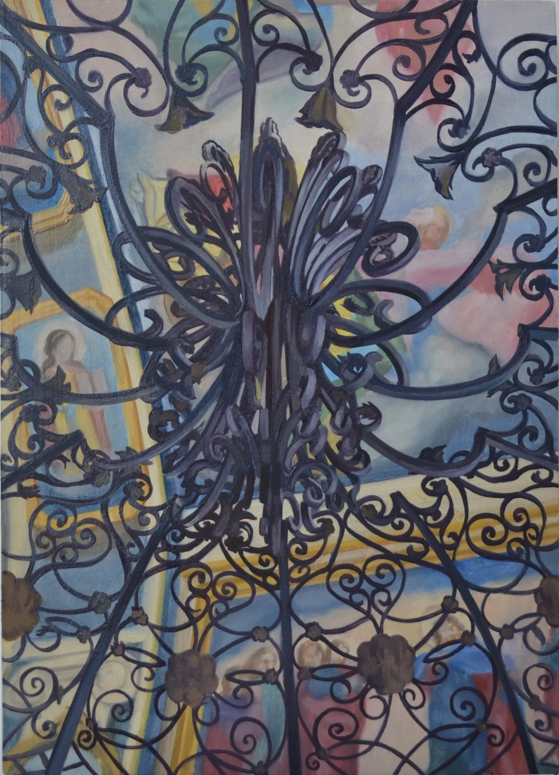 Viktoriia Oreshko, "Monastère Saint-Michel-Dôme-d'Or à Kyiv", 2026, Huile sur bois, 18 x 13 cm (Copy)