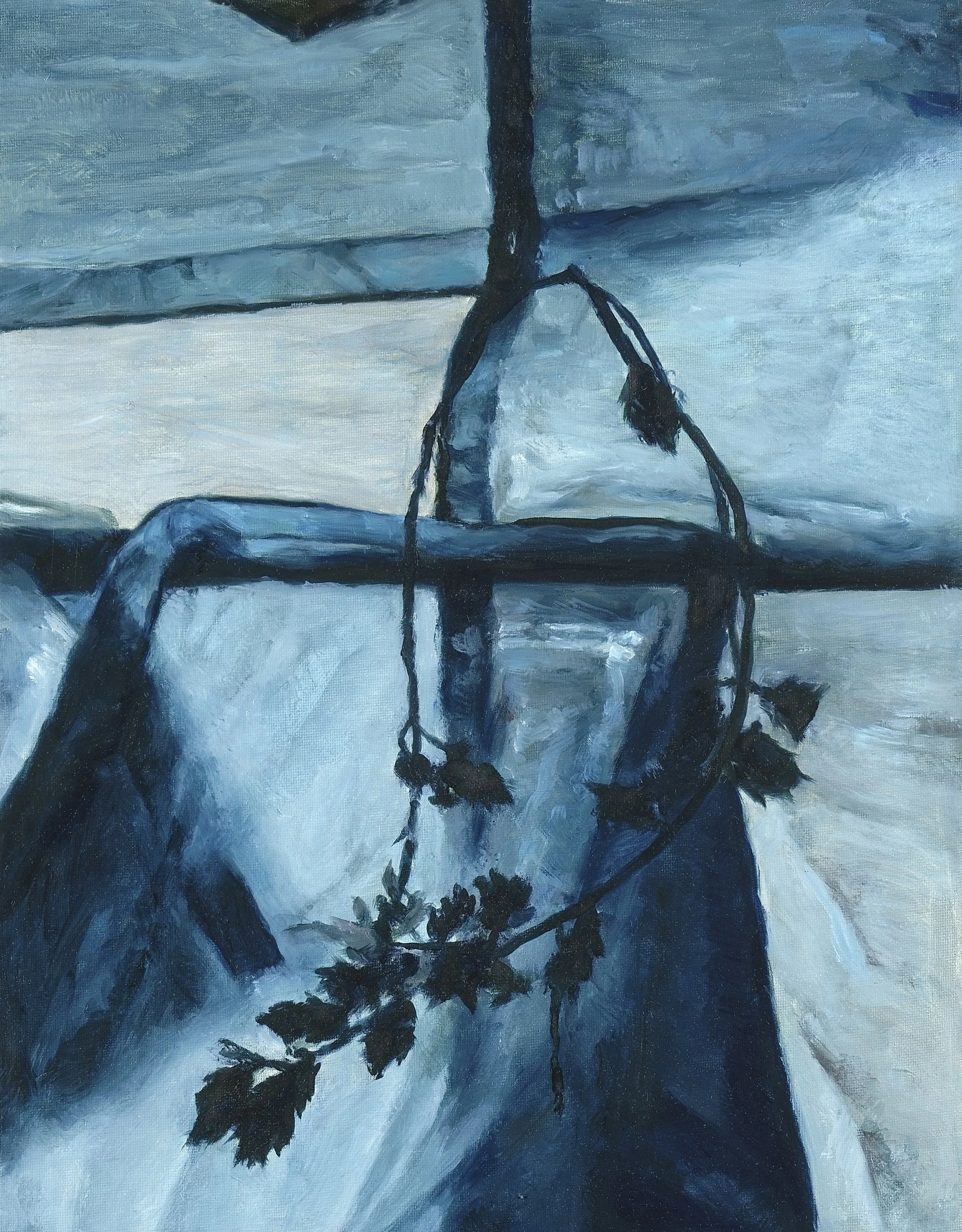 Damien Cadio, Xmas in February, 2023, huile sur toile, 35 x 27 cm