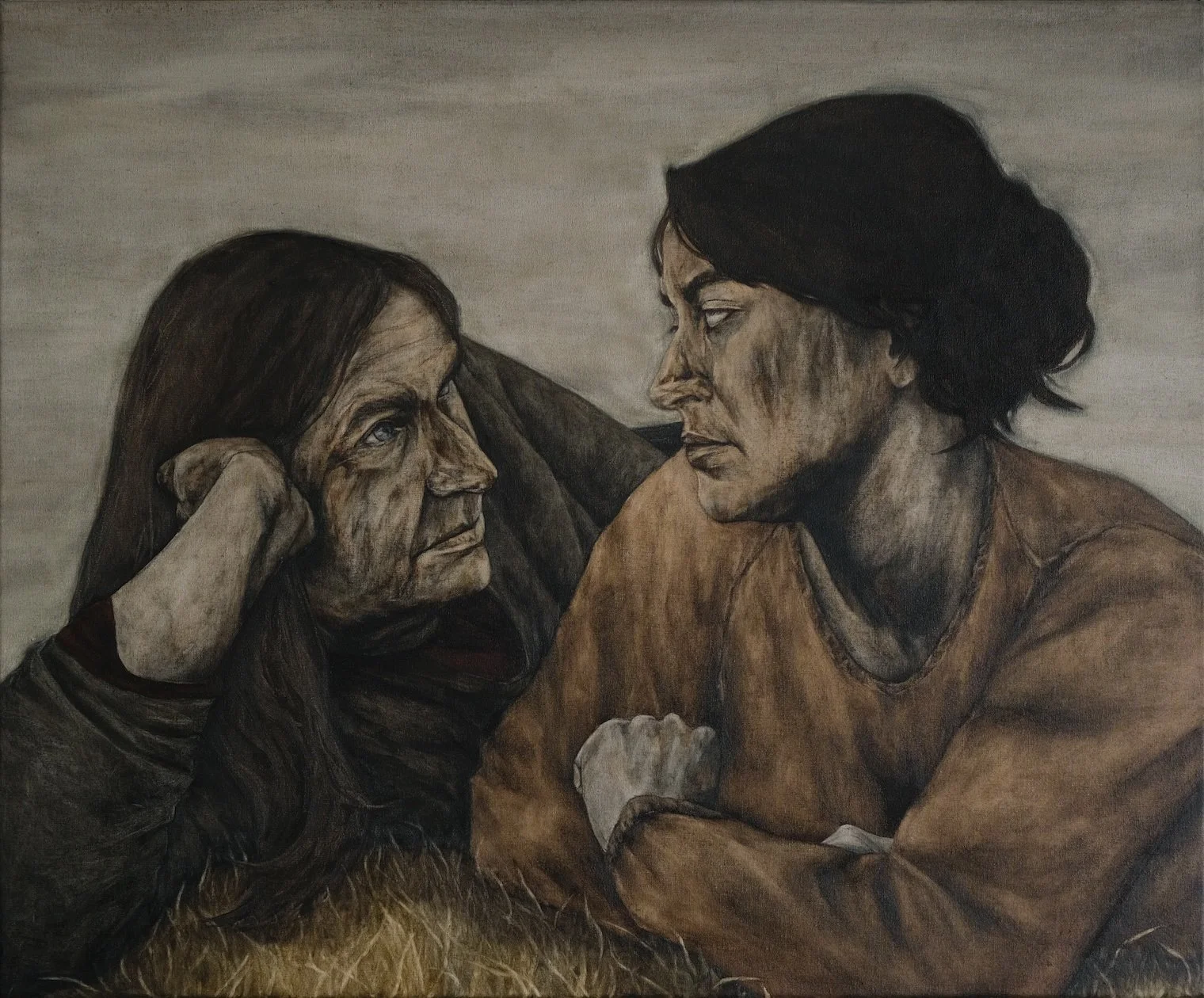 Eleanor Diaz Ritson, "Where do we meet now?", 2026, peinture à l'huile miscible à l'eau, 45 x 55 cm.
