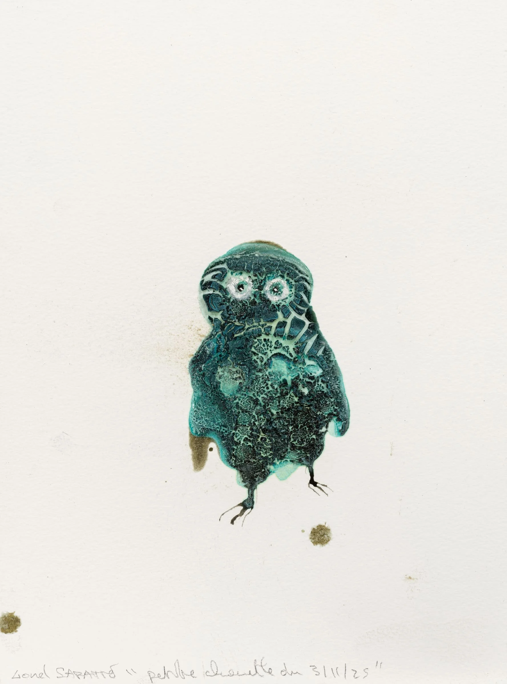 Lionel Sabatté, Petite chouette du 03-11-2025, 2025 - Oxydation sur papier Arches, cm - WEB - photo © Gregory Copitet.jpg