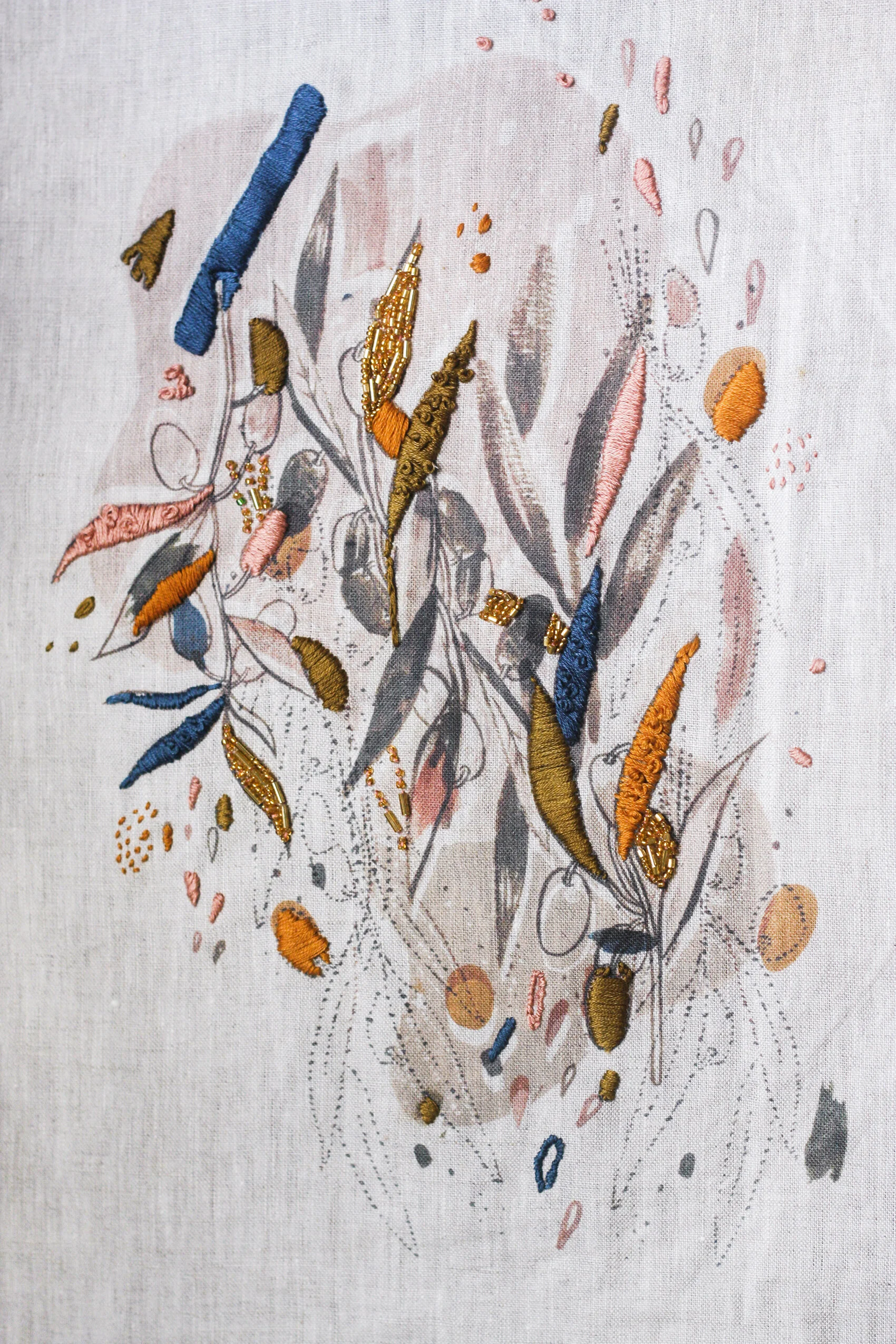 Digital Print + Hand Embroidery &amp; Beading