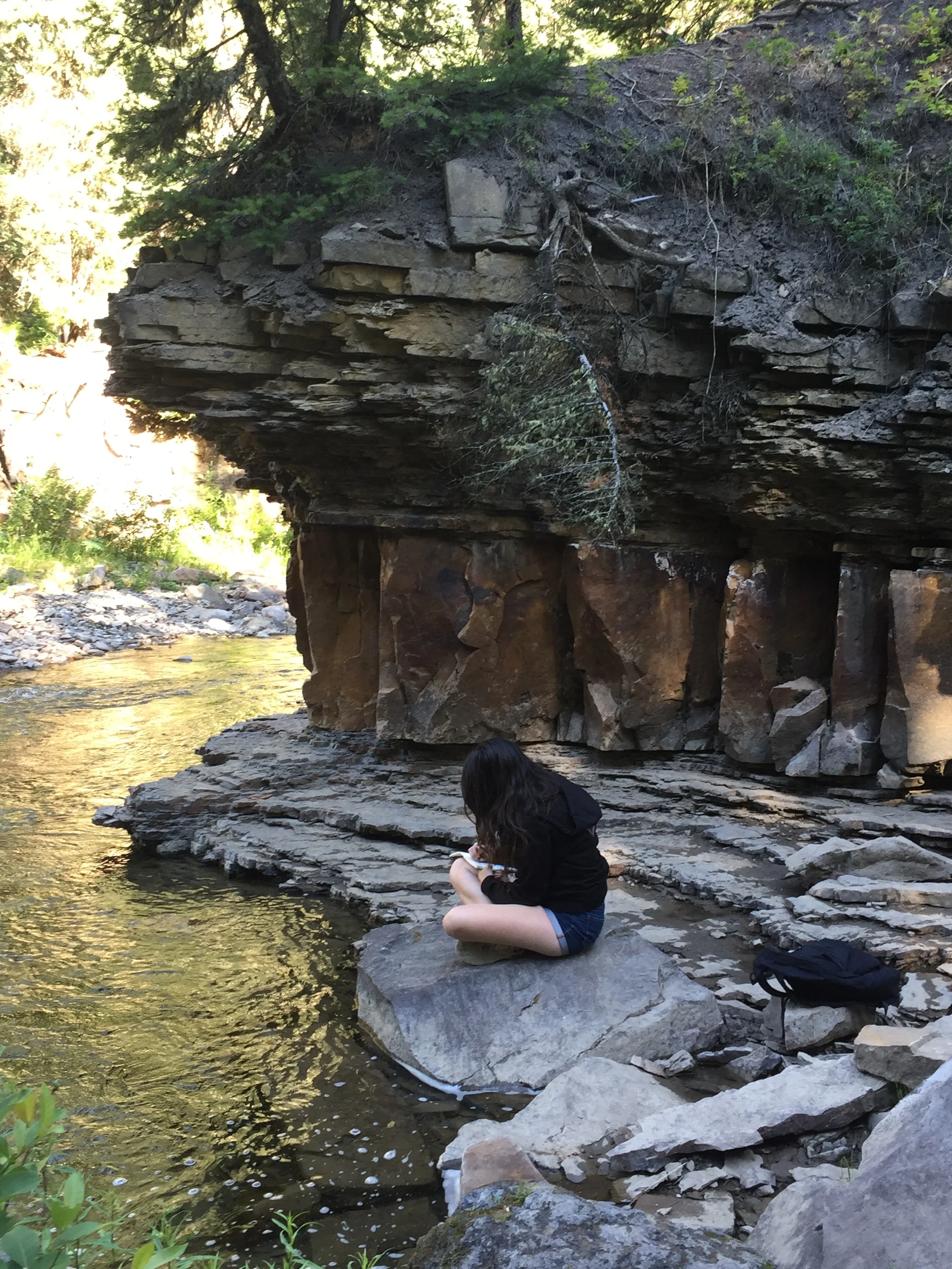 Writing at Ousel Falls is just one of the many outdoor excursions we take at the Big Sky Theater Workshop.