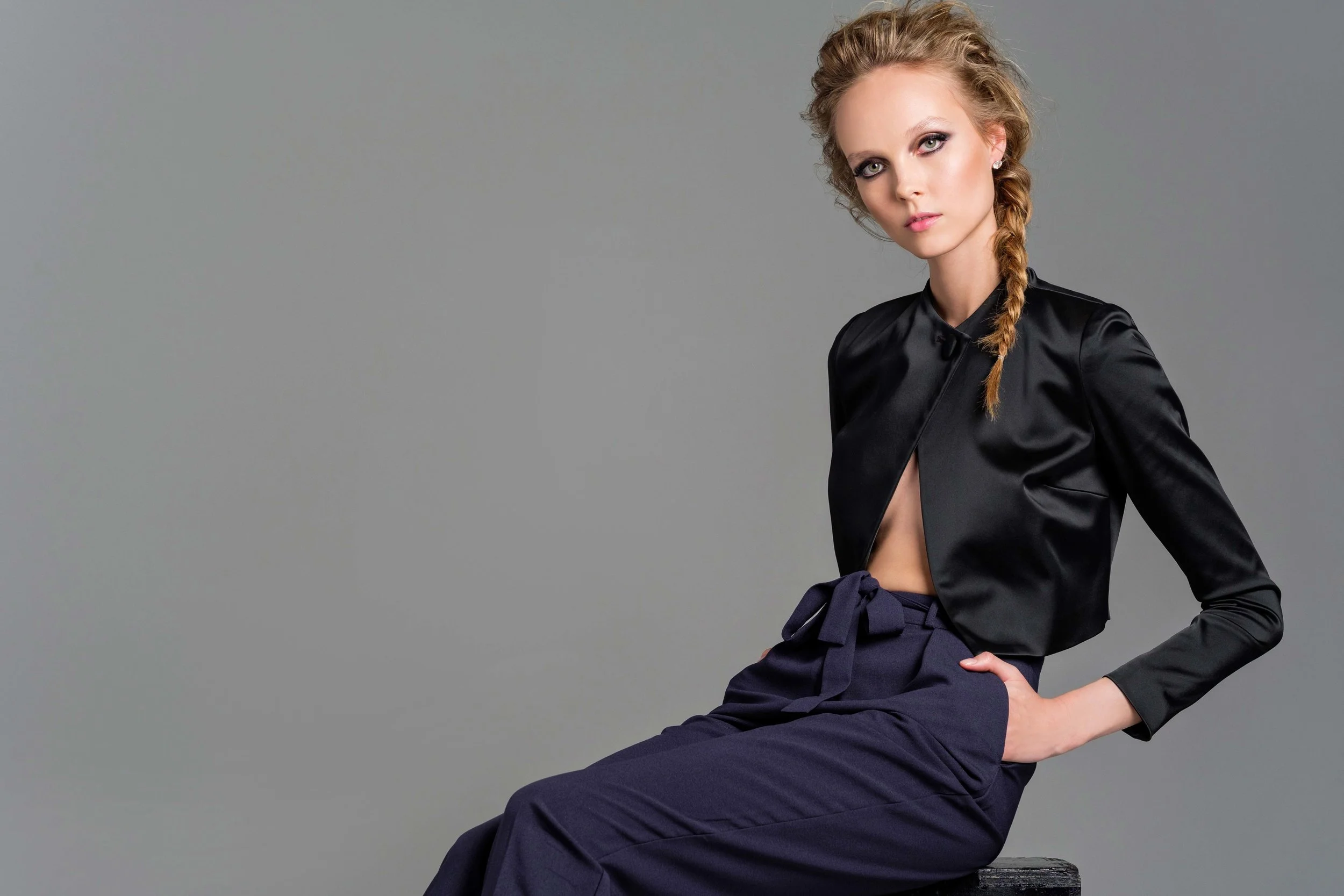 Cropped Satin Jacket