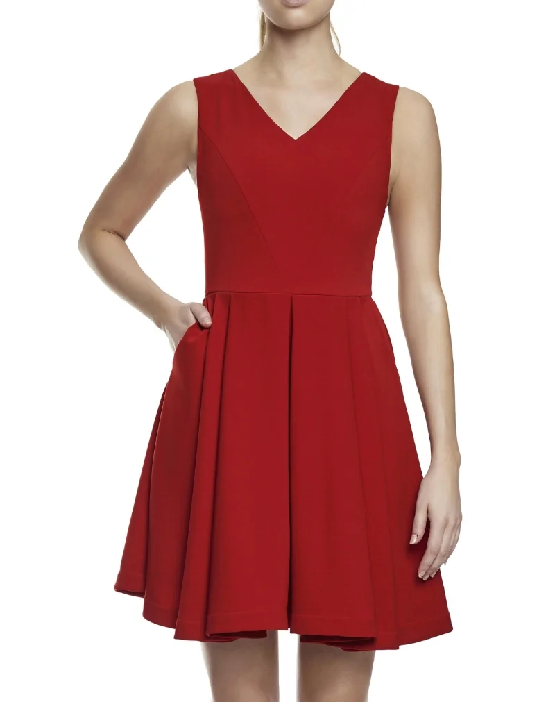 Philosofee fit and flare red dress