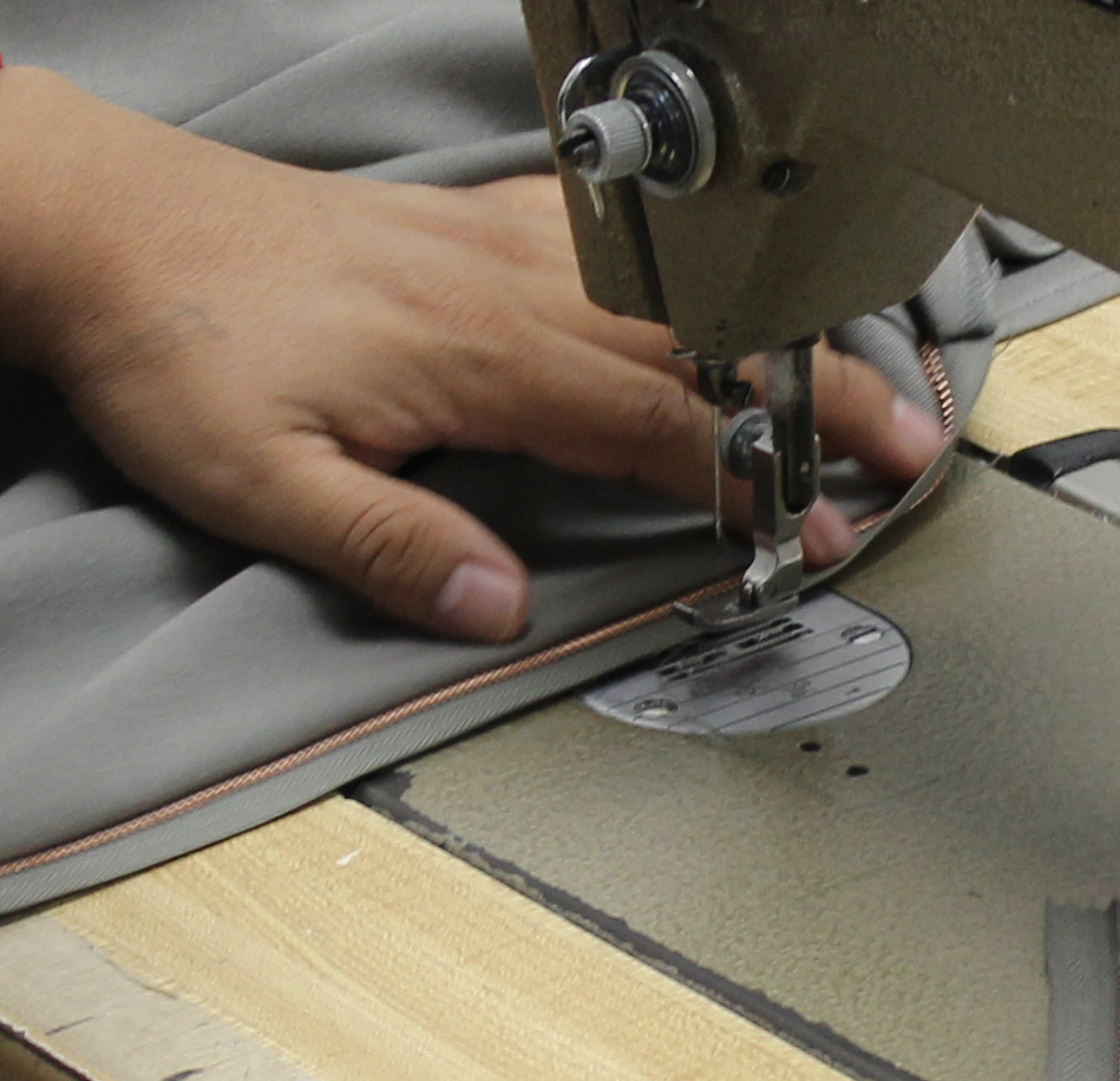 Our dress being made by our contractor in Downtown LA