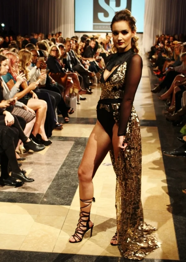 Designer: Sheraz Pompey, Hair: Dominique Mitchell and Oomph Salon, Makeup: Shannell Watkins and Natalie Sutton