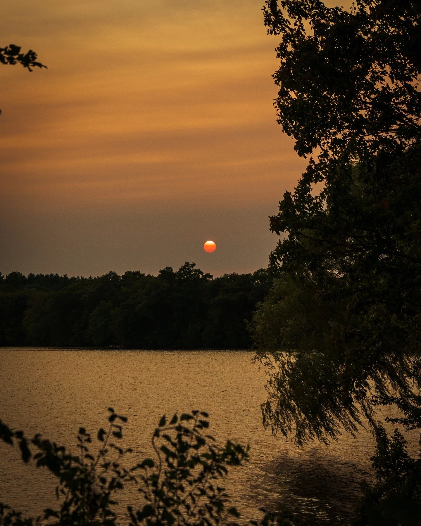 A hazy sunset last night 🌅
.
.
.
.
.
#SunsetMagic #GoldenHourGlow #NaturePhotography #LandscapeLovers #PeacefulViews #EveningVibes #LakeLife #ScenicSunset #NatureEscape #ThePhotopher