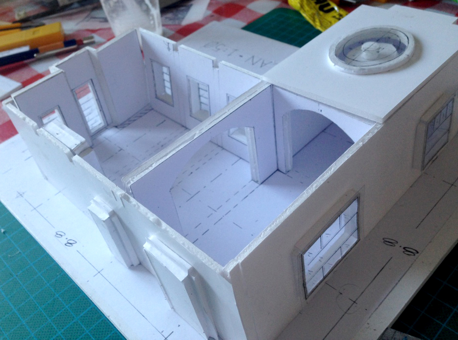 Model from above, with skylight