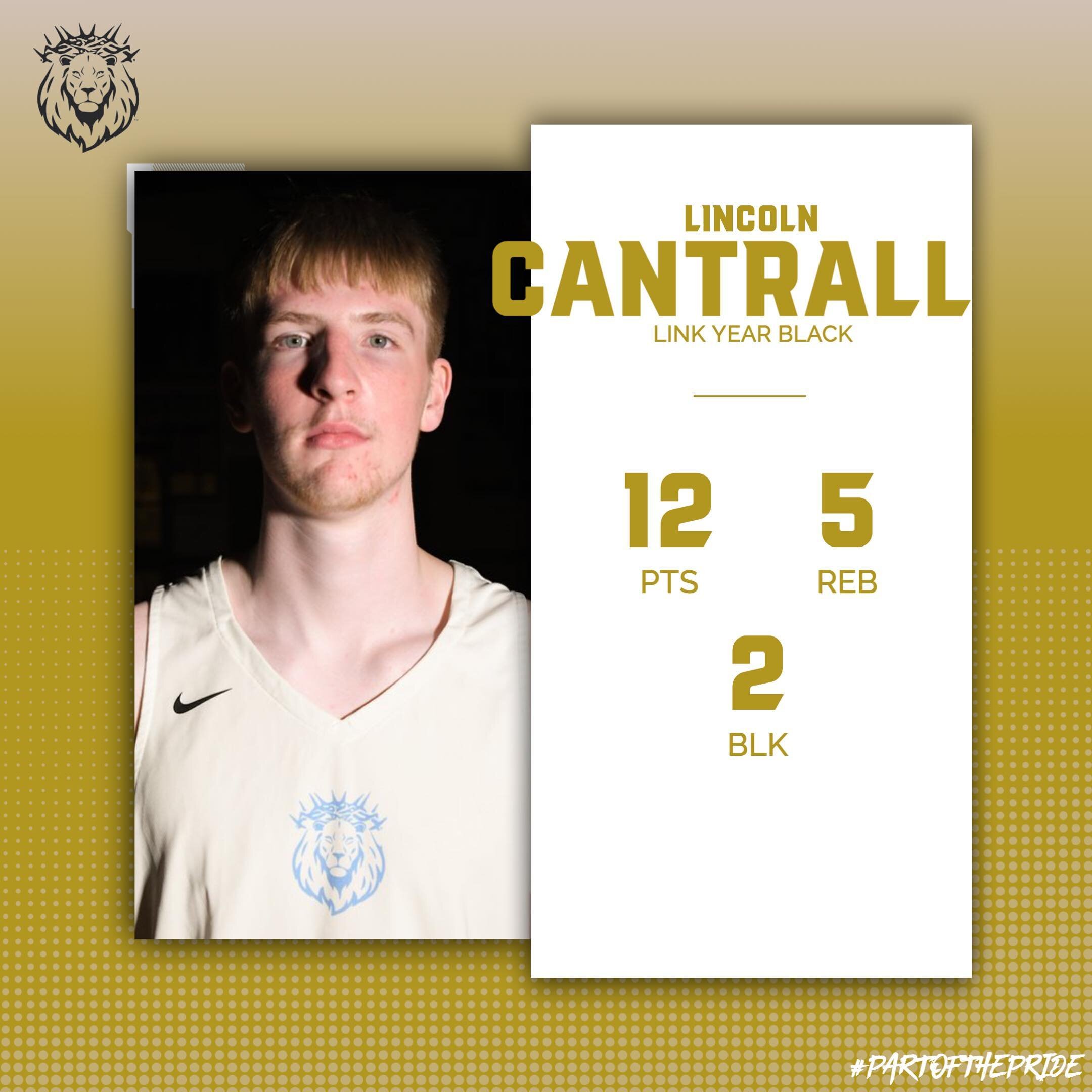 Lincoln Cantrall finished with 12 points, 5 Rebounds, and 2 blocks ✅

#PartOfThePride 🦁