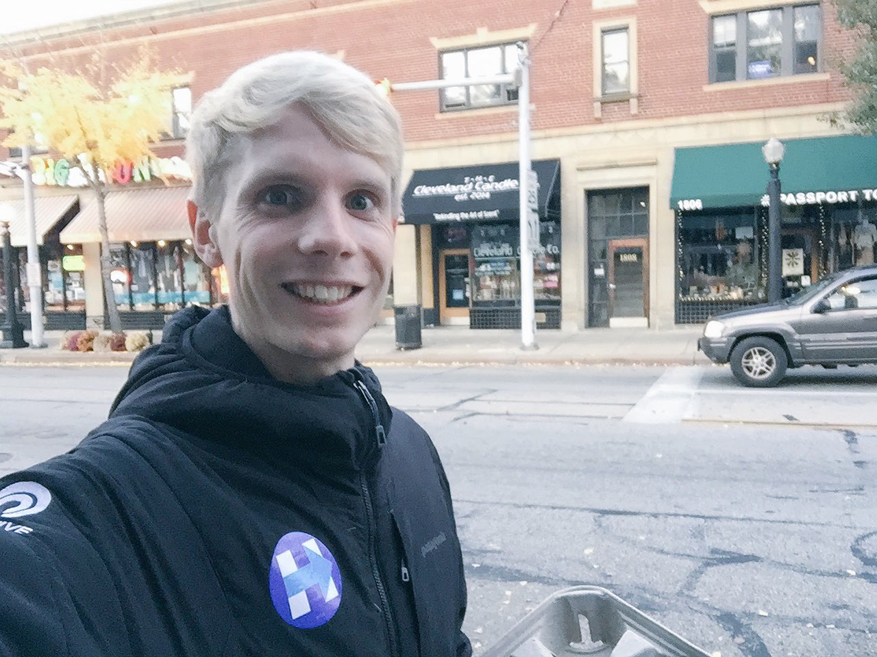 On my way to knock on doors on Election Day.