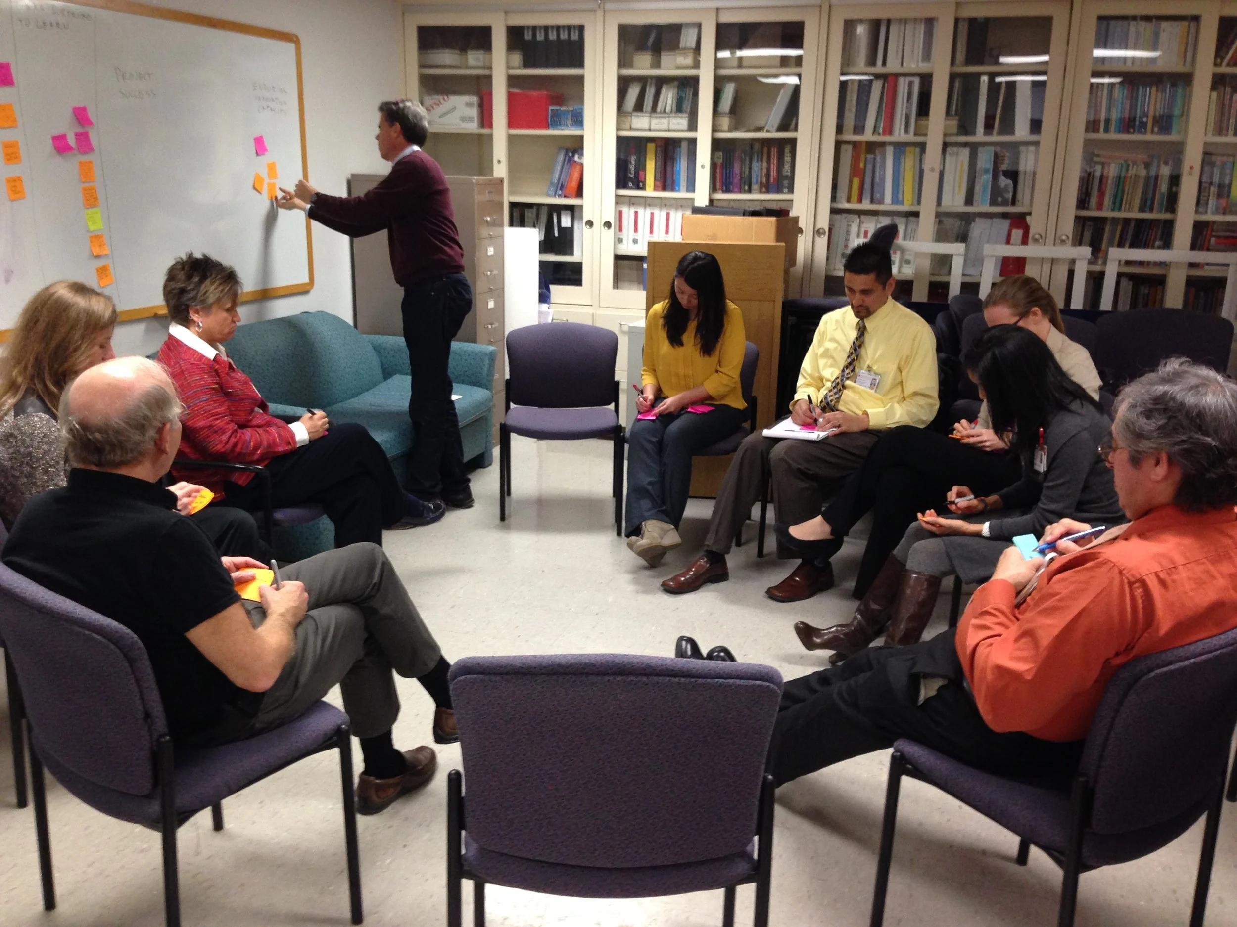 Our original meeting space in the basement.