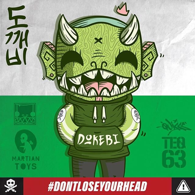 Dokebi X Teq63. Happy little green goblin head on a Teq63 body. Download the template from @martian_toys to make your own!
#dontloseyourhead  @quiccs
&bull;

#dokebi #graphicdesign #graphicdesigner #drawing #art #artist #artistsoninstagram #artistsof