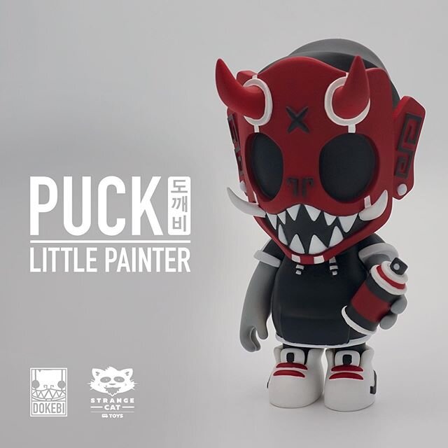 It&rsquo;s finally here!!! Puck Little Painter (OG Red color way) vinyl toys will be available online at strangecattoys.com this Saturday (6/20) at 11:30am EST. Special shout out to @strangecattoys, thank you so much for helping me bring my little go