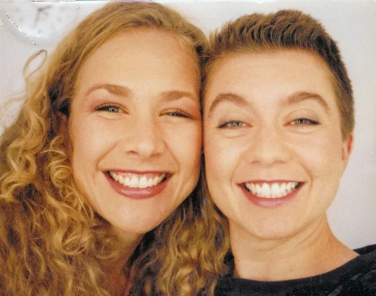 Elizabeth, left, and Catherine on the set of the Ananda Lewis show in October, 2001, discussing being biracial. 