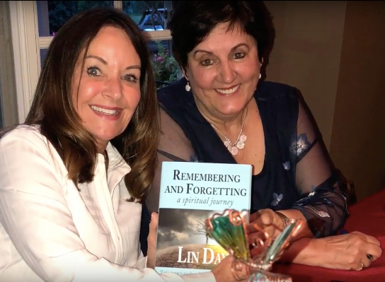 Dr. Kim Manning (left) with author Lin Day at Lin’s book release party in July, 2018. Dr. Manning played an integral role in Lin Day’s journey. She also wrote the Foreword to Remembering and Forgetting: a spiritual journey.