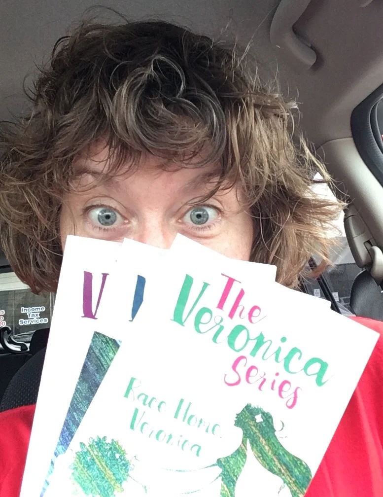 Catherine was giddy and wide-eyed with excitement the first time she held proof copies of the first three books in the Veronica series.
