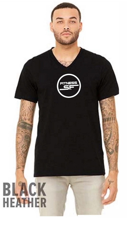 Bella Canvas Black Heather 3415 TriBlend V Neck T
