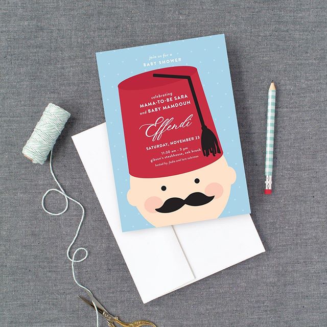 Today was a beautiful day celebrating the baby shower of one of my dearest friends! I had the honor of creating a very special invitation for the event, which was fez themed - a nod to her Syrian Heritage. Swipe right to view! ❤️🧿📿