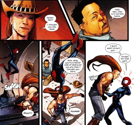 Miles foils the Kangaroo by Bendis and Bagley
