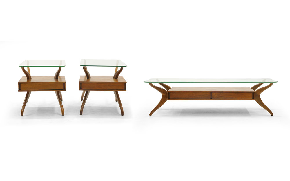 Sculptural Coffee Table And Two End Tables In The Style Of Vladimir Kagan Retro Inferno Sculptural Coffee Table And Two End, Vladimir Kagan Sculpted Coffee Table
