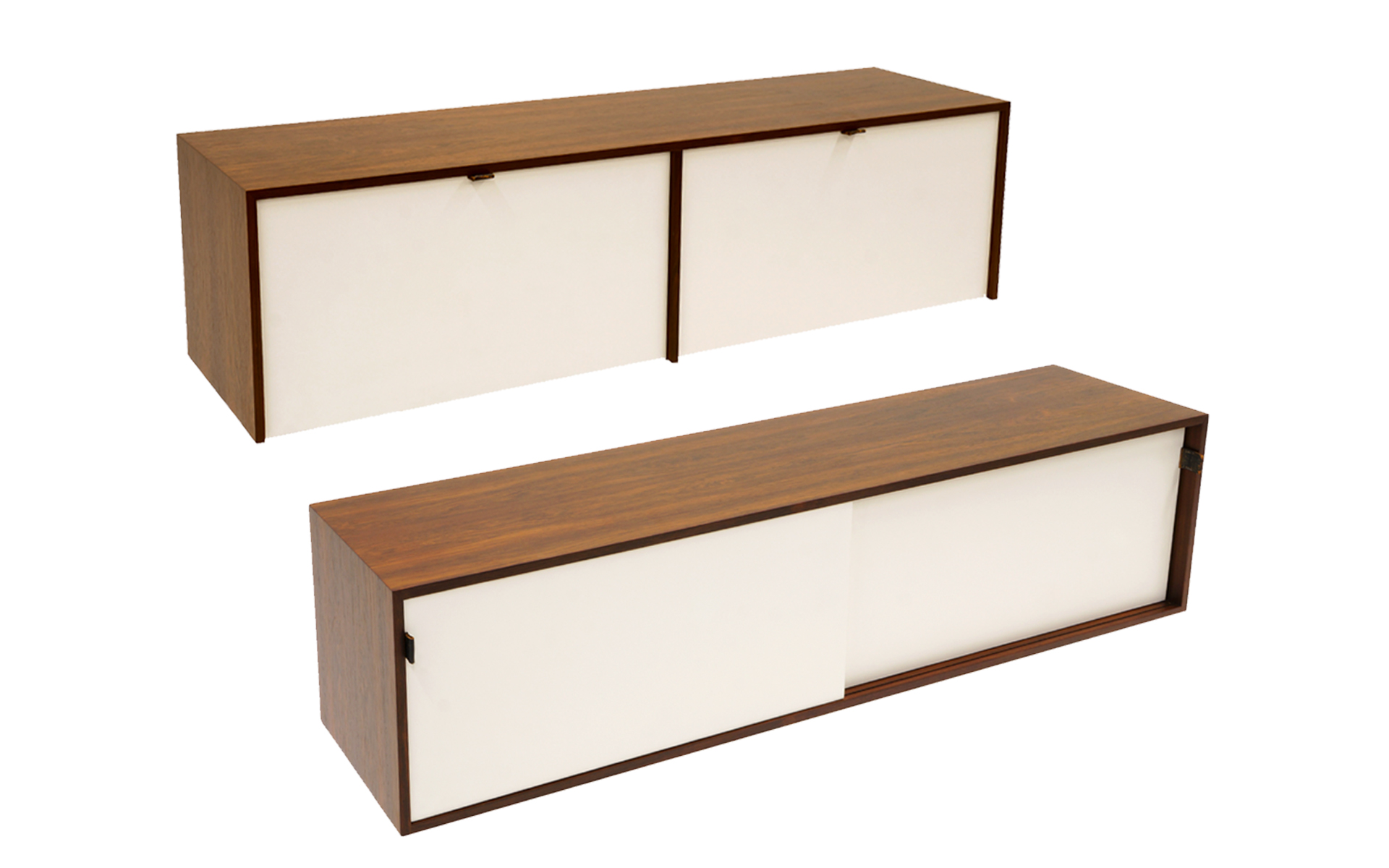 Wall-Mounted Rosewood Cabinets by Florence Knoll, Excellent Condition, Pair