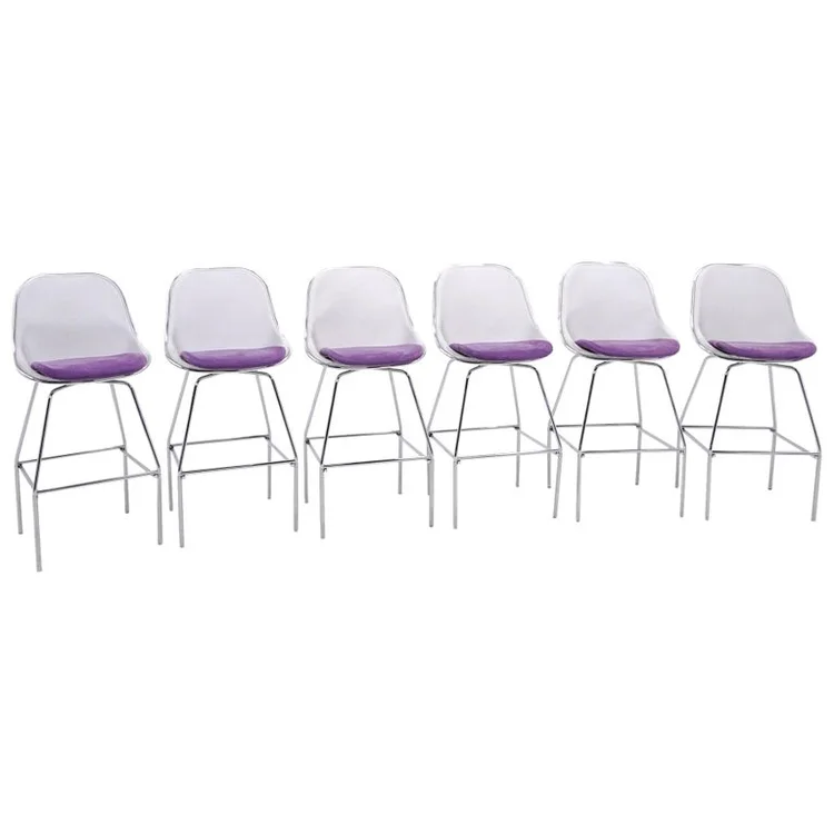 Six Luta Bar Stools by Antonio Citterio for B&B Purple