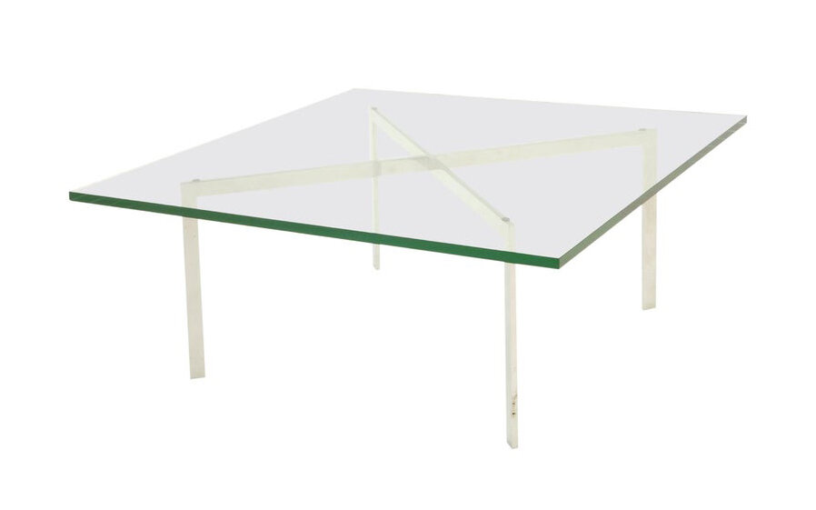 Rare Pre Knoll Production Barcelona Coffee Table By Mies Van Der