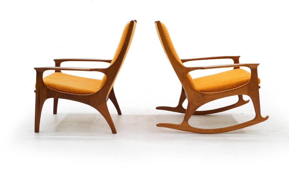 Pair of Danish Modern High Back Lounge Chairs — RETRO INFERNO