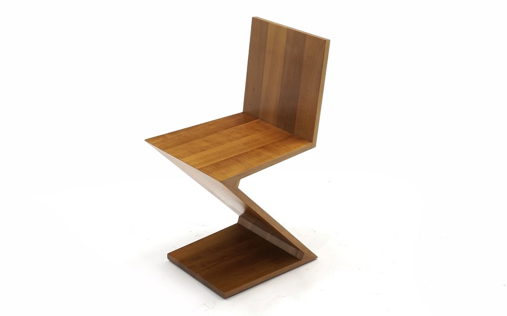 roto Destructivo terciopelo Zig Zag Chair by Gerrit Rietveld for Cassina, Italy — RETRO INFERNO