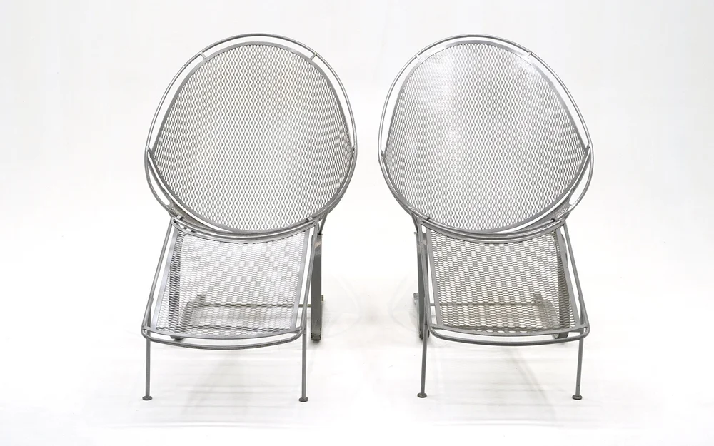 Pair John Salterini High Back Springer Egg Chairs with Detachable