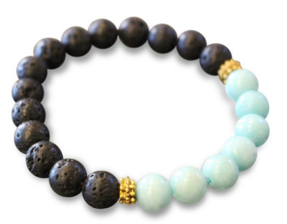 Copy of Diffuser Bracelet, Lava Rock + Amazonite