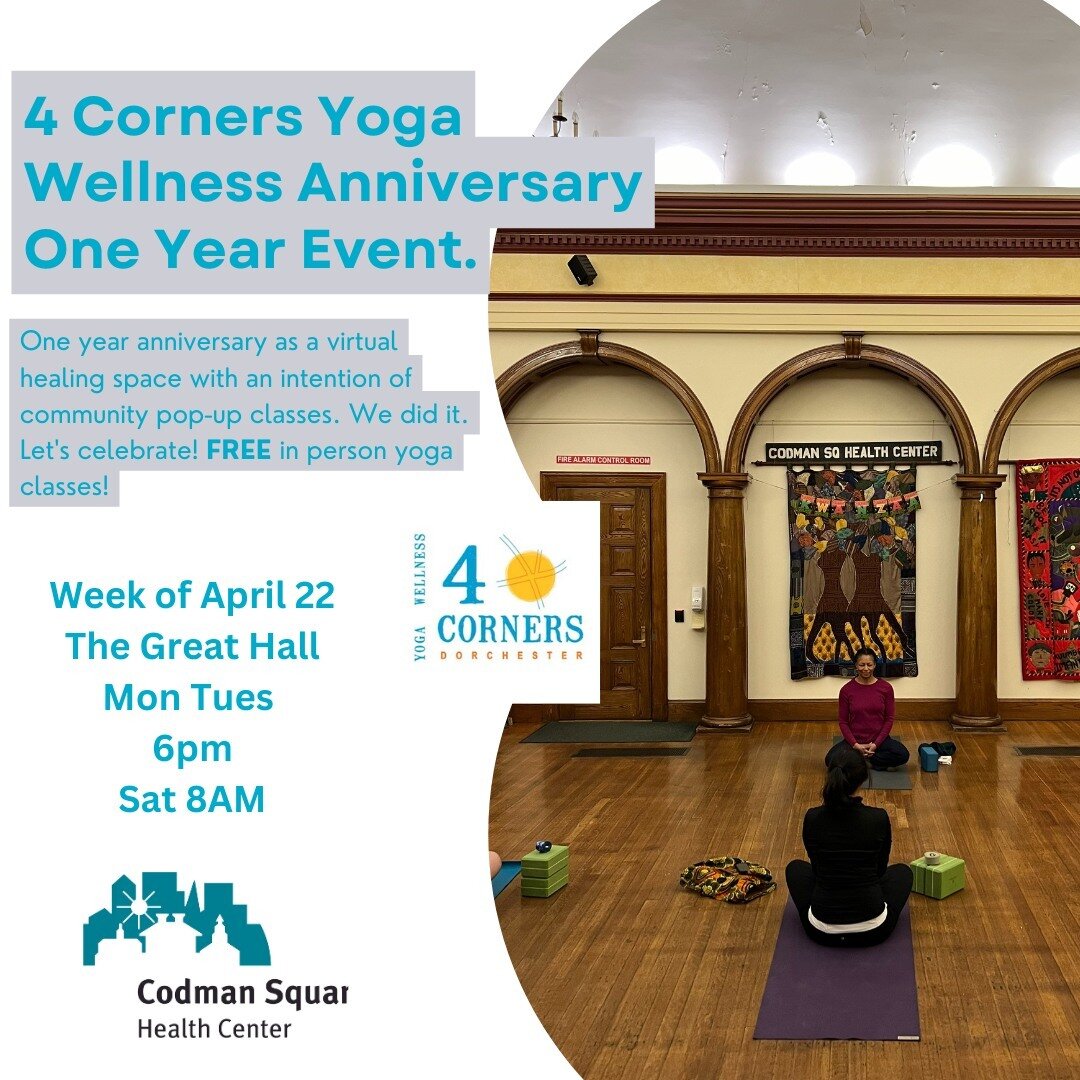@codmansquarendc @codmanhealth @leunl2 @puraeli
Two weeks from today, we celebrate one year as a virtual healing space.  Join us on 4/22 4/23 4/27 #freeyoga #thegreathall #codmansq  We are planting seeds of hope #selfcare #wellness is for #everyBODY 