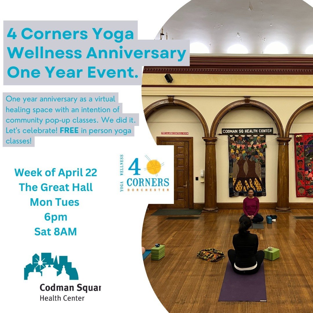 @codmansquarendc @codmanhealth @leunl2 @puraeli
One week from today, we celebrate one year.  Join us on 4/22 4/23 4/27 #freeyoga #thegreathall #codmansq  Planting seeds of hope #selfcare #wellness is for #everyBODY 
We ask you to register https://con