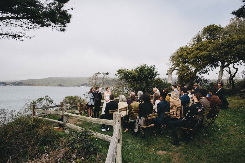 wedding ceremony in tomales bay state park
