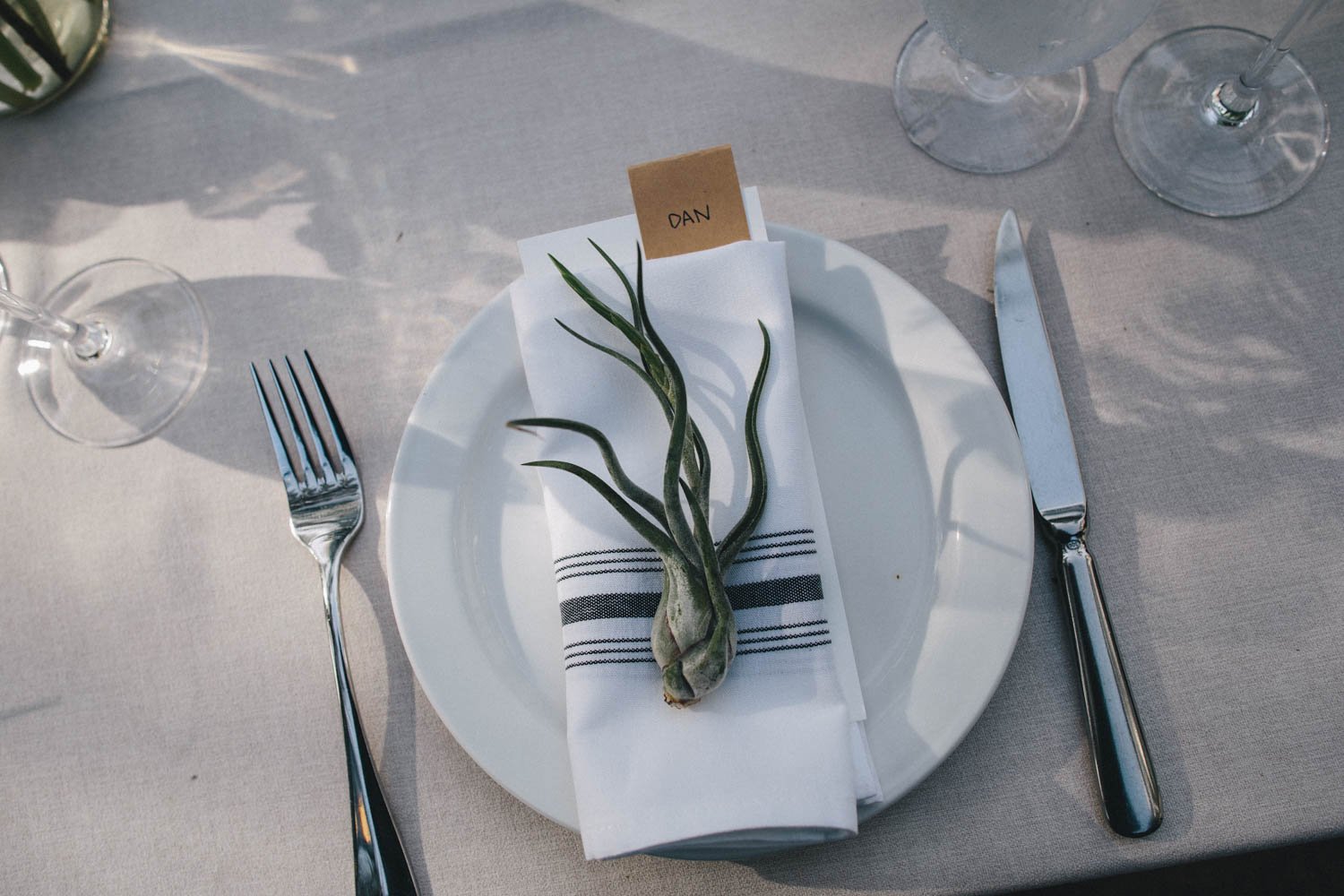 succulent table decor at olema house