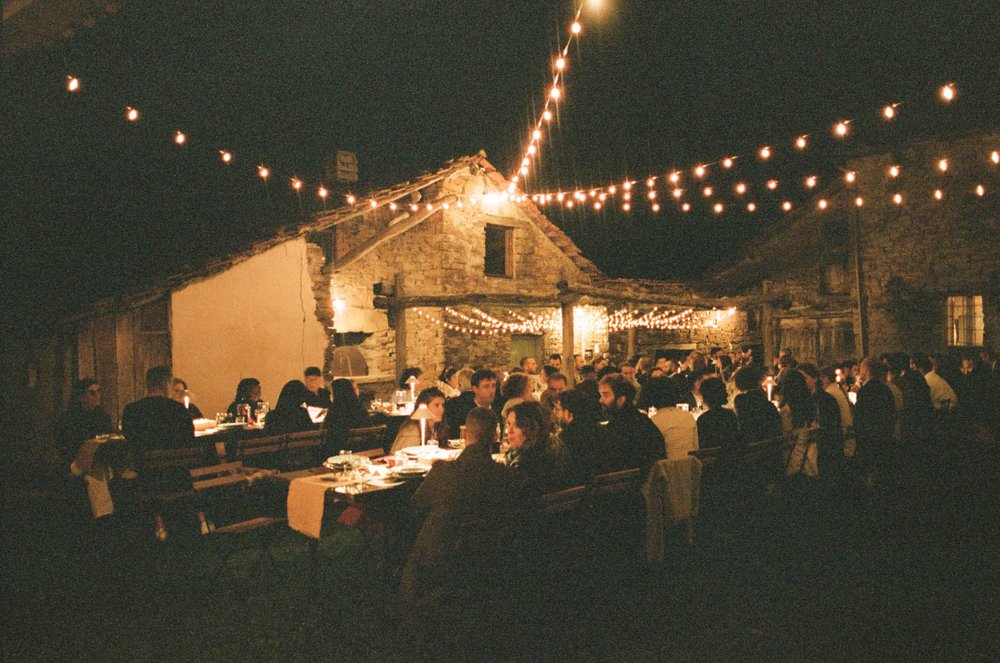 Enchanted wedding dinner party at La Cascina Langa in Italy