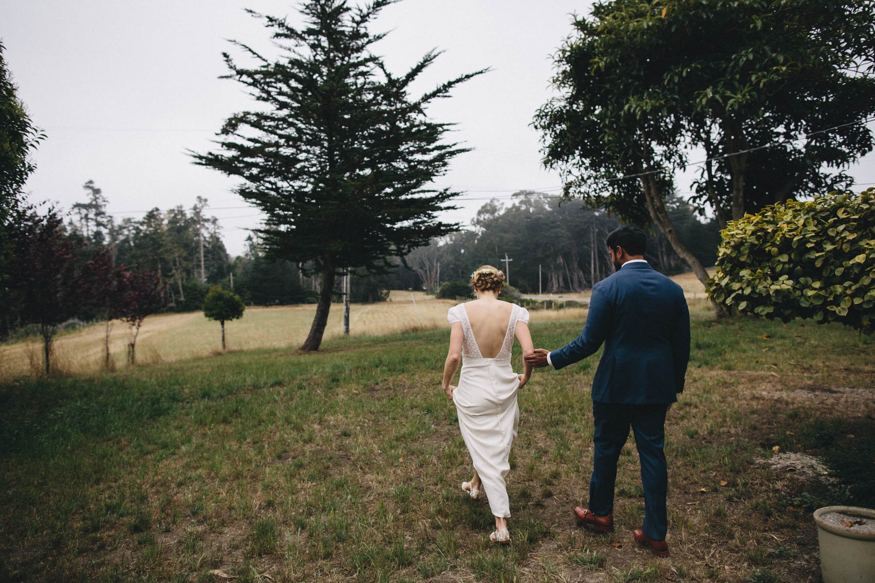 Couple takes a walk before their wedding ceremony at Spring Ranch