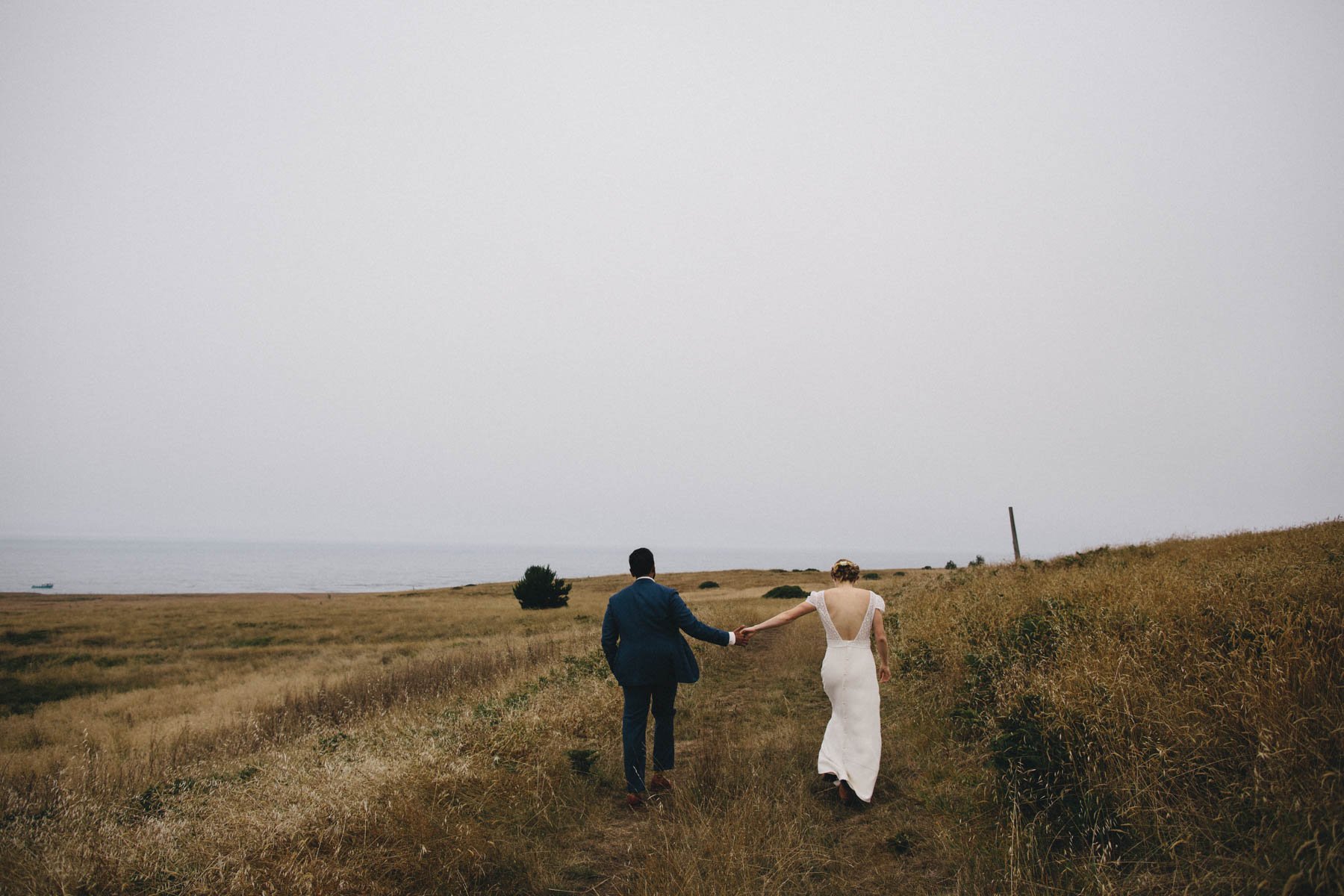 Wedding portraits with ocean views at Spring Ranch Mendocino