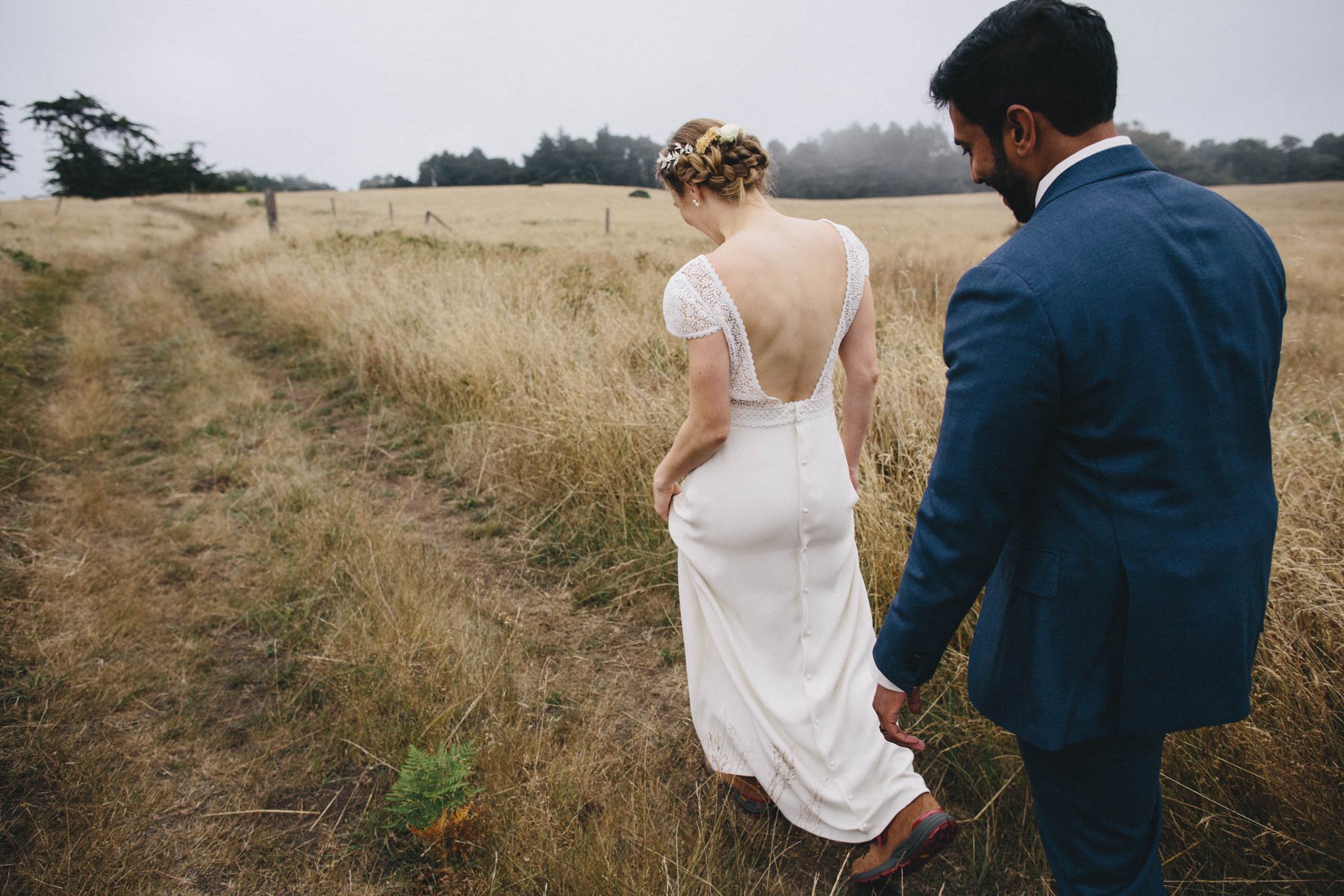 Couple just married at Spring Ranch Mendocino