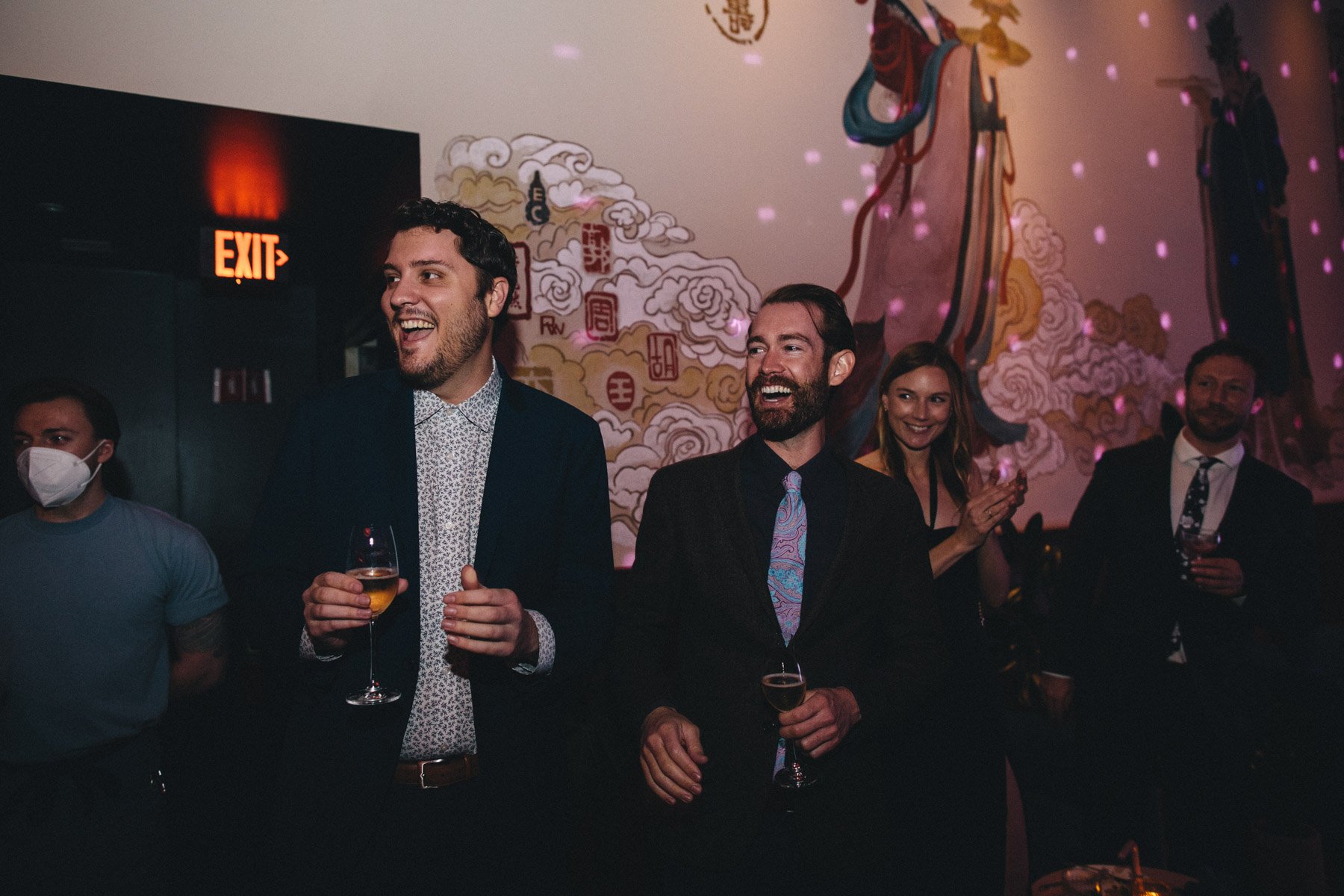 Wedding guests celebrate at Moongate Lounge