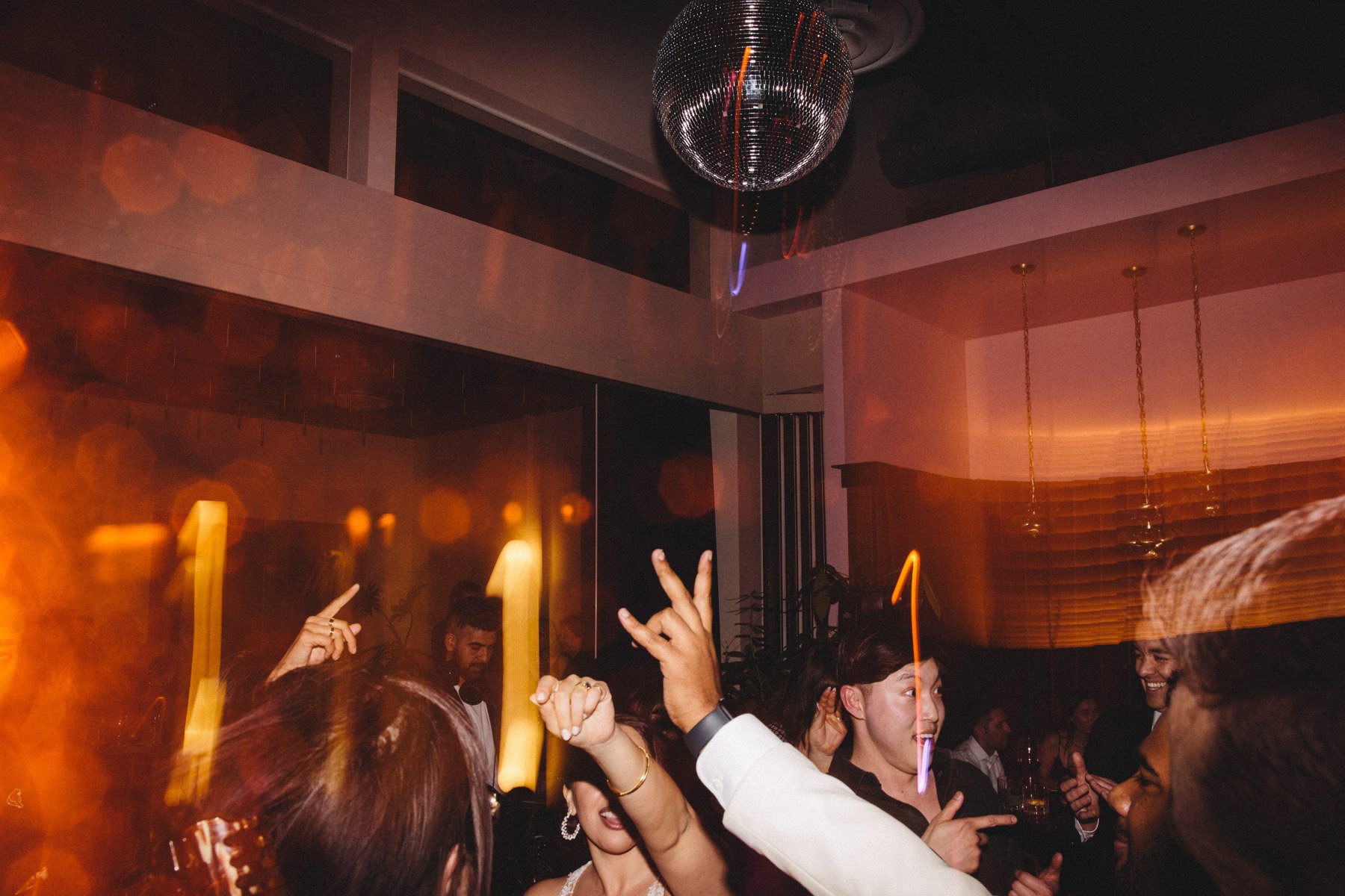 Dance party at a wedding at Moongate Lounge in San Francisco's chinatown